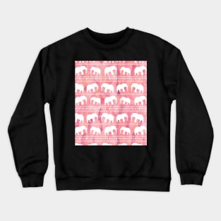 Elephant tribal pink water color Crewneck Sweatshirt